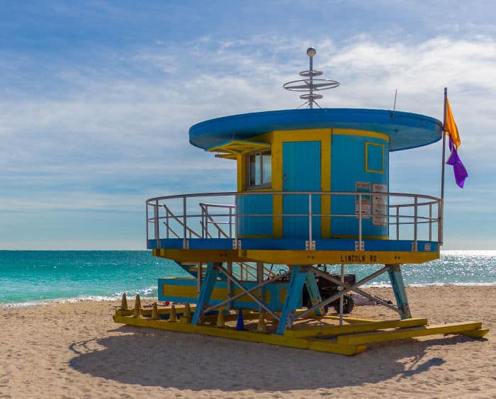 iconic south beach lifegaurd stand