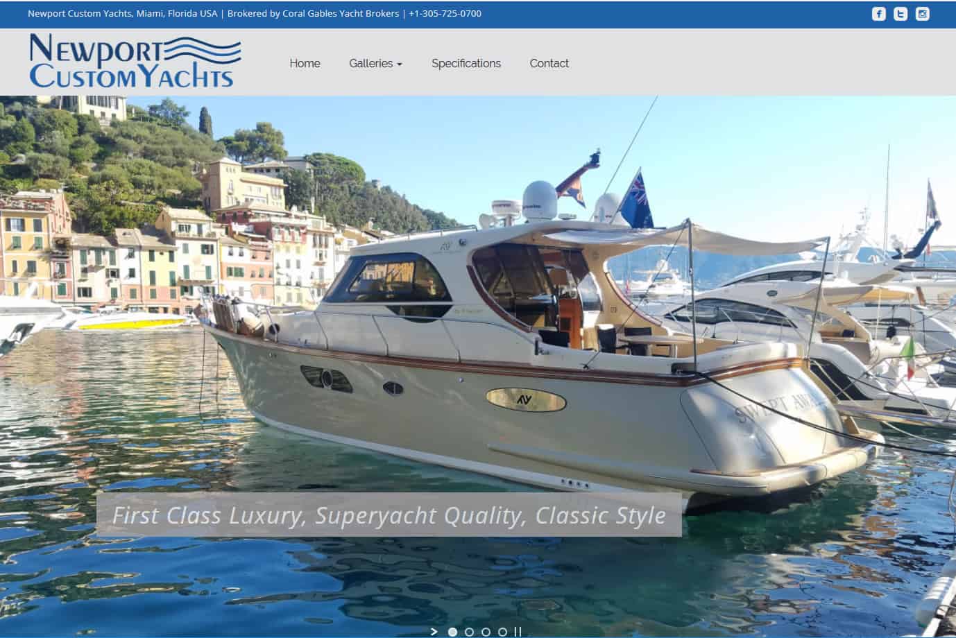 Newport Custom Yachts Website by iSatisfy.com
